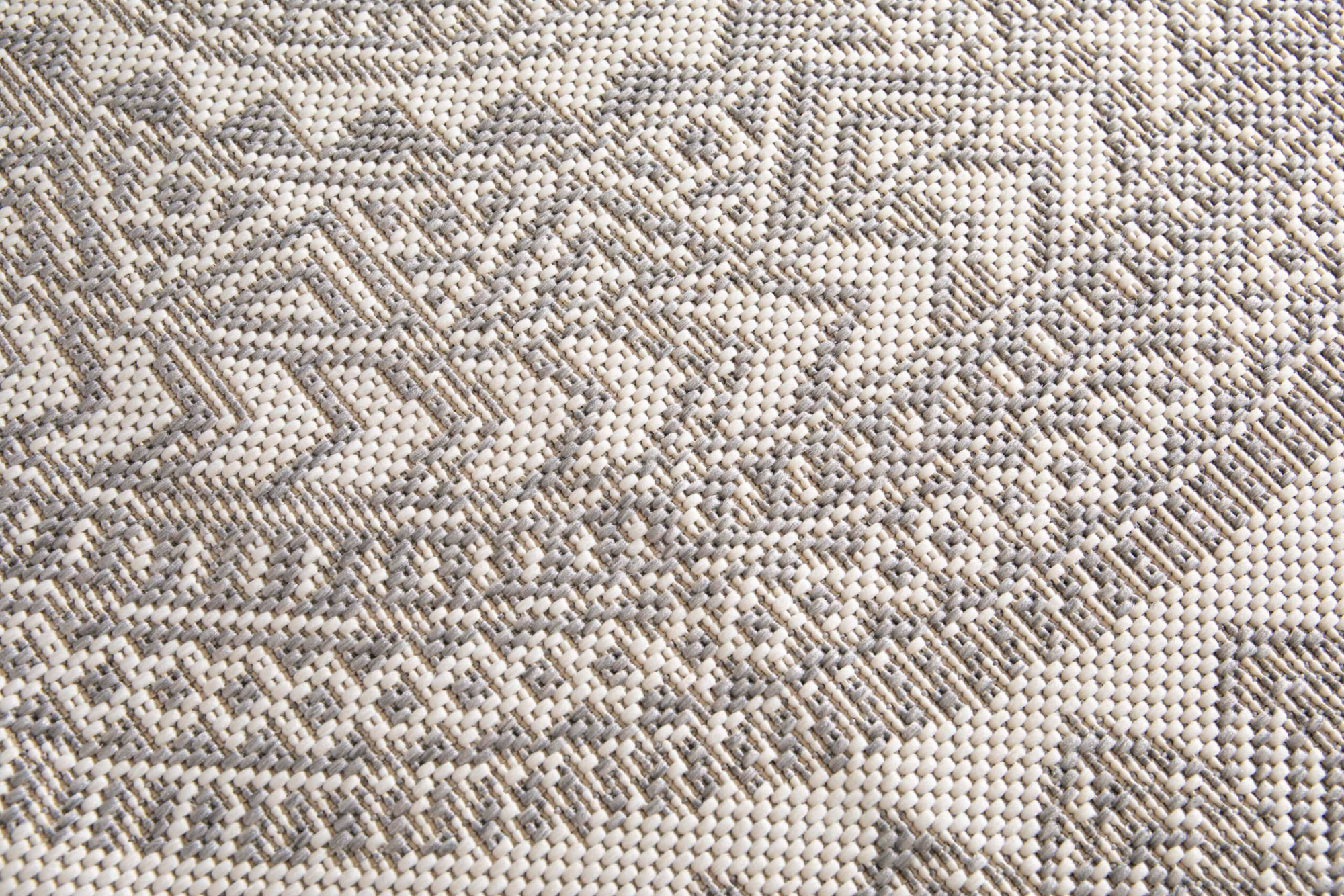 Tapis rond d'intérieur ou d'extérieur - Mandala - Gris - gros plan