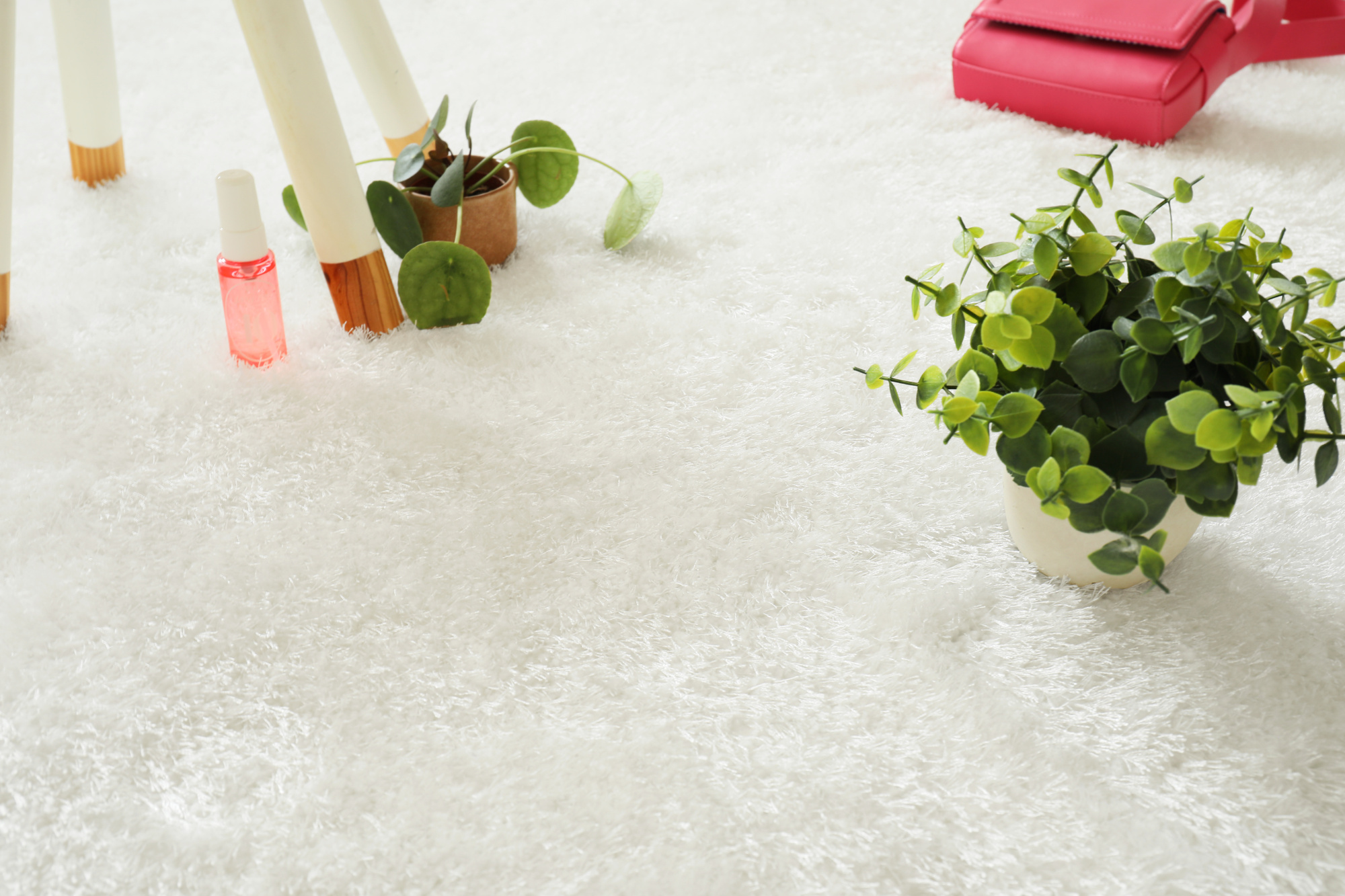 Tapis sur mesure Éclat shaggy blanc