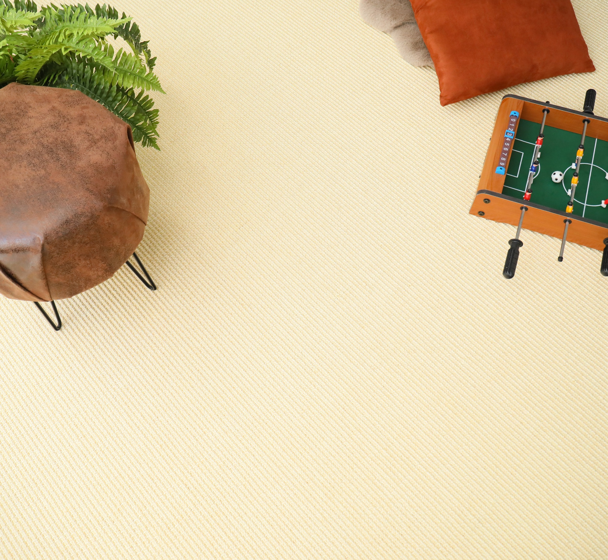 Tapis sur mesure Sisal Cuba blanchi - vue de loin