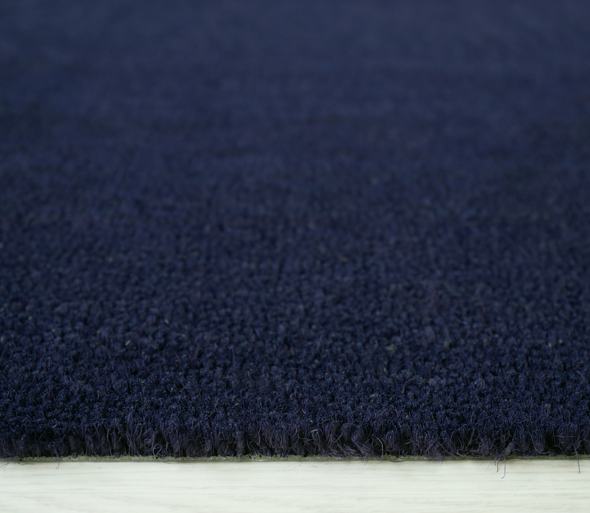 Tapis sur mesure Paillasson Brosse Coco 17mm - Bleu - Tranche