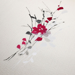 Papier peint Fleurs Vintage Pinceau rouge/beige - Belle Epoque de  Montecolino