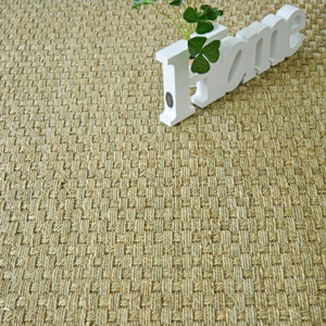 Decoweb Tapis Jonc de mer Bihar - Fin Chevron • Ganse Coton Beige