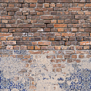 Papier peint panoramique trompe l'oeil mur de briques industriel