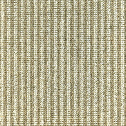 Moquette raye pour chambre - Laine & Mix - cru et beige fonc