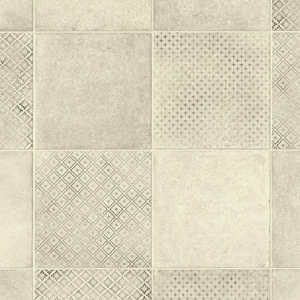 Sol Vinyle Textile Rénove - Carreaux de ciment Motif Nordique beige