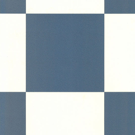 Sol Lino en dstockage - Imitation carrelage damier bleu et blanc