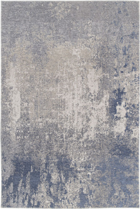 Tapis souple en tissu chenille recycl -Montmartre -Bleu de Nmes