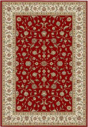 Tapis style persan en velours ras - Kiana - Rouge antique
