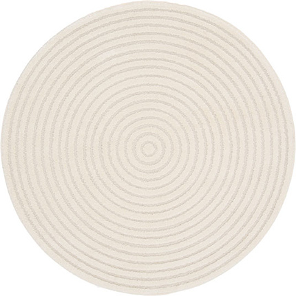 Tapis rond de salon en relief - Circle - Cercle cru et crme