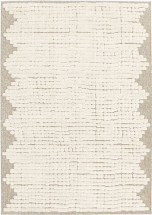 Tapis de salon en matire recycle - Ode  la vie - Beige et crme