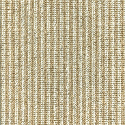 Moquette raye pour chambre - Laine & Mix - cru et beige miel