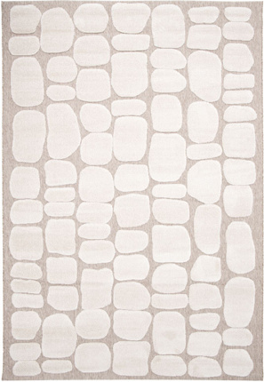 Tapis de salon en matire recycle - Ode  la douceur - Beige et crme