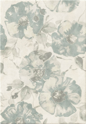 Tapis de salon motif floral - Dianthus - Beige et couleurs pastel