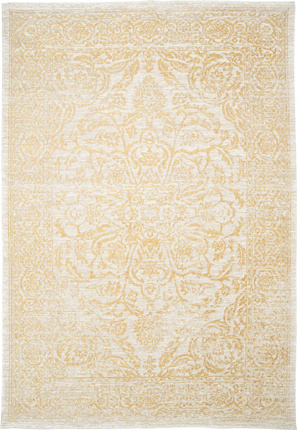 Tapis  motif oriental en tissu chenille recycl - Camlia - Jaune