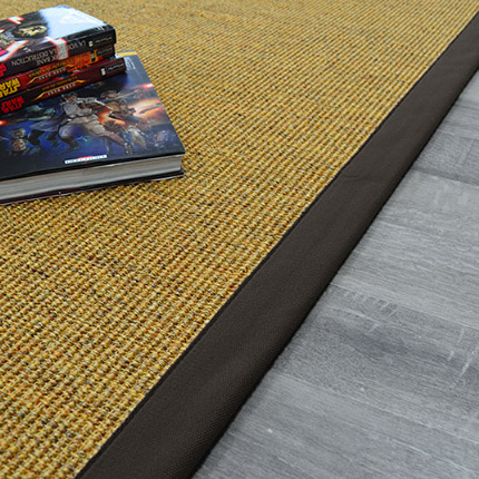 Tapis sisal Yucatan chaume - Ganse noire
