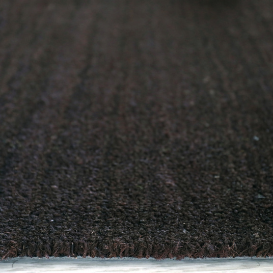 Tapis sur mesure Paillasson Brosse Coco 17mm - Brun - Tranche