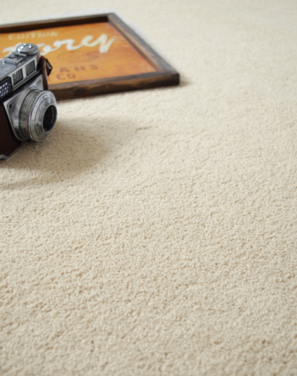 Tapis sur mesure Manège Velours - Blanc coquille - vue de près