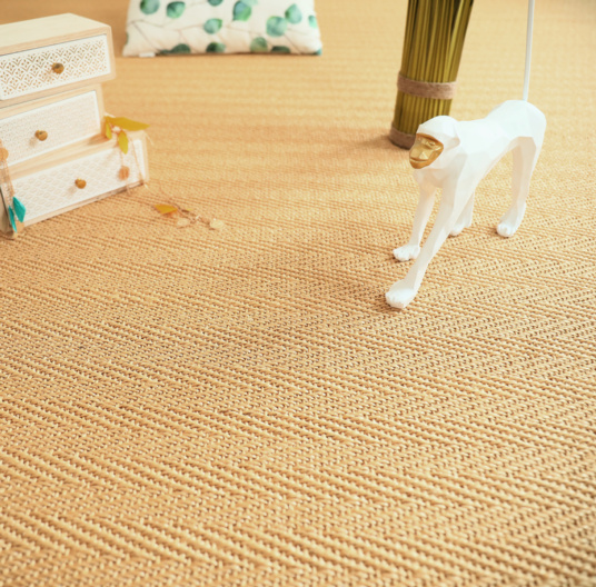 Tapis sur mesure Sisal Veracruz Chevron - Miel - Vue de près