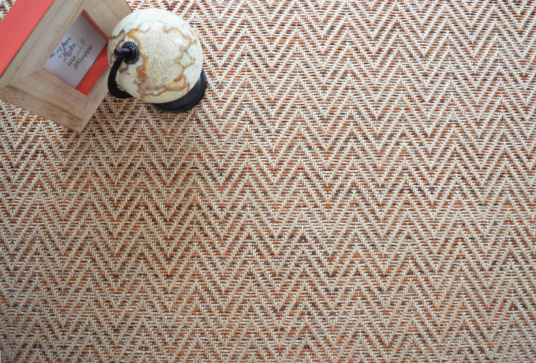 Tapis sur mesure Tissé plat Java Chevron nature - vue de haut