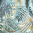 Papier peint vinyle sur intissé - Néo Jungle - Feuilles exotiques bleues - vue de près