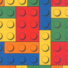 Sol vinyle Style motif puzzle jeu de briques multicolore - vue de près