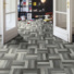 Sol Vinyle Textile Relief 3D - Imprim parquet mosaque gris - Salon