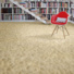 Sol Vinyle Textile Relief 3D - Imprimé plage de sable - Bibliothèque
