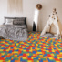 Sol vinyleStyle motif puzzle jeu de briques multicolore - chambre