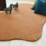 Tapis en matire recycle de forme organique Re-life rouille terracotta - salon