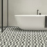 Sol Vinyle Textile - Relief 3D - Carrelage New York - Noir et blanc crme - salle de bain