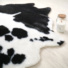 Tapis peau de bte - Imitation vache Holstein - Noir et blanc - Tranche