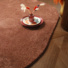 Tapis ovale Lumicolor marron auburn - salon