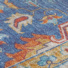 Tapis doux à motif oriental - Leïla - Marron et bleu - gros plan