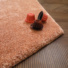 Tapis de salon design hexagonal Touch - Rose corail - gros plan