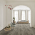 Sol Vinyle Textile Haute Performance - Imitation parquet brun crus gris - salon