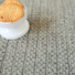 Tapis en laine et polyester - Tricot - Gris clair - gros plan