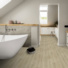 Sol Vinyle Textile Spcial Rnovation - Parquet lames larges - Bois sable - salle de bain