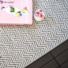 Tapis intrieur / extrieur Java Chevron blanc galon gris - Tranche vue de haut