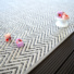 Tapis intrieur / extrieur Java Chevron blanc galon gris - Tranche