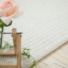 Tapis en laine et polyester blanc cass - vue de prs