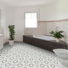Sol Vinyle Style - Carreaux de ciment motif mosaque noir - salle de bain
