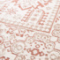 Tapis à motif oriental en tissus chenille recyclé - Janah - Crème et rouge brique - gros plan