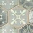 Sol Vinyle Textile - Relief 3D - Carrelage hexagonal ancien - Vert