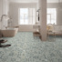 Sol Vinyle Textile - Black Edition 3D - Carreaux de ciment Capucine - Vert d'eau - salle de bain