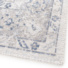 Tapis à motif oriental en tissus chenille recyclé - Yanis - Gris et bleu - coin