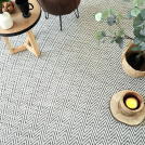 Moquette tissé plat Java chevron blanc - vue de haut