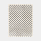 Tapis damier à poils longs - Colorama - Gris coloré