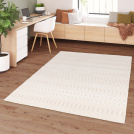 Tapis de salon graphique en relief - Tempo - Crème - bureau
