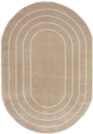 Tapis ovale en matire douce recycle - Masha - Beige et crme