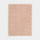 Tapis damier  poils longs - Colorama - Rose vintage